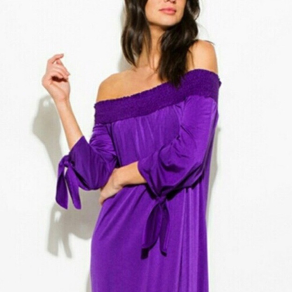 💛Off the Shoulder Maxi/RED SASH BELT - Picture 1 of 6